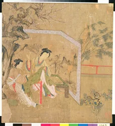 Frauen beim Nähen, 1500